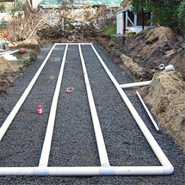 A conventional bed for wastewater disposal, southern Tasmania.
